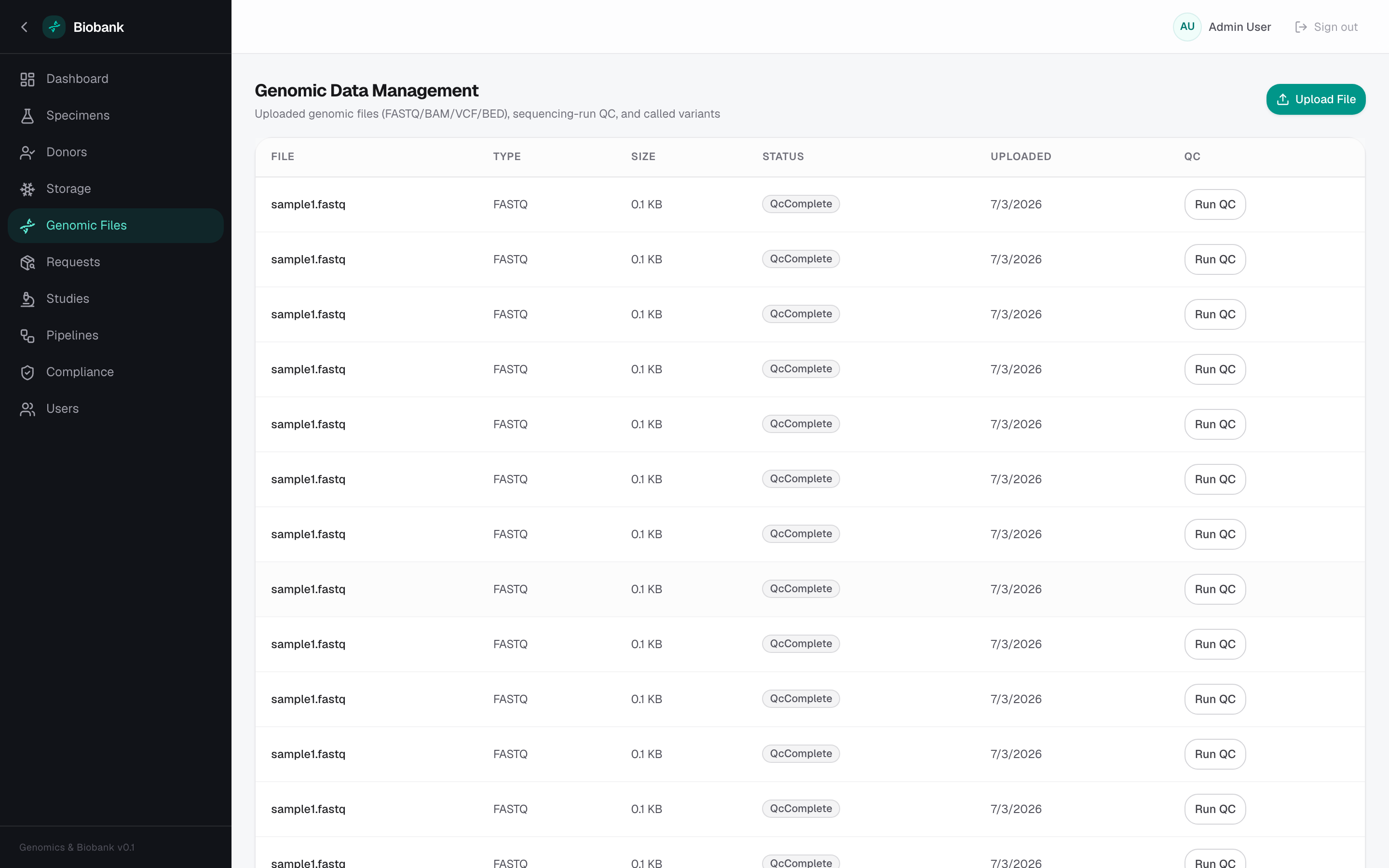Genomics & Biobank — Genomic Files