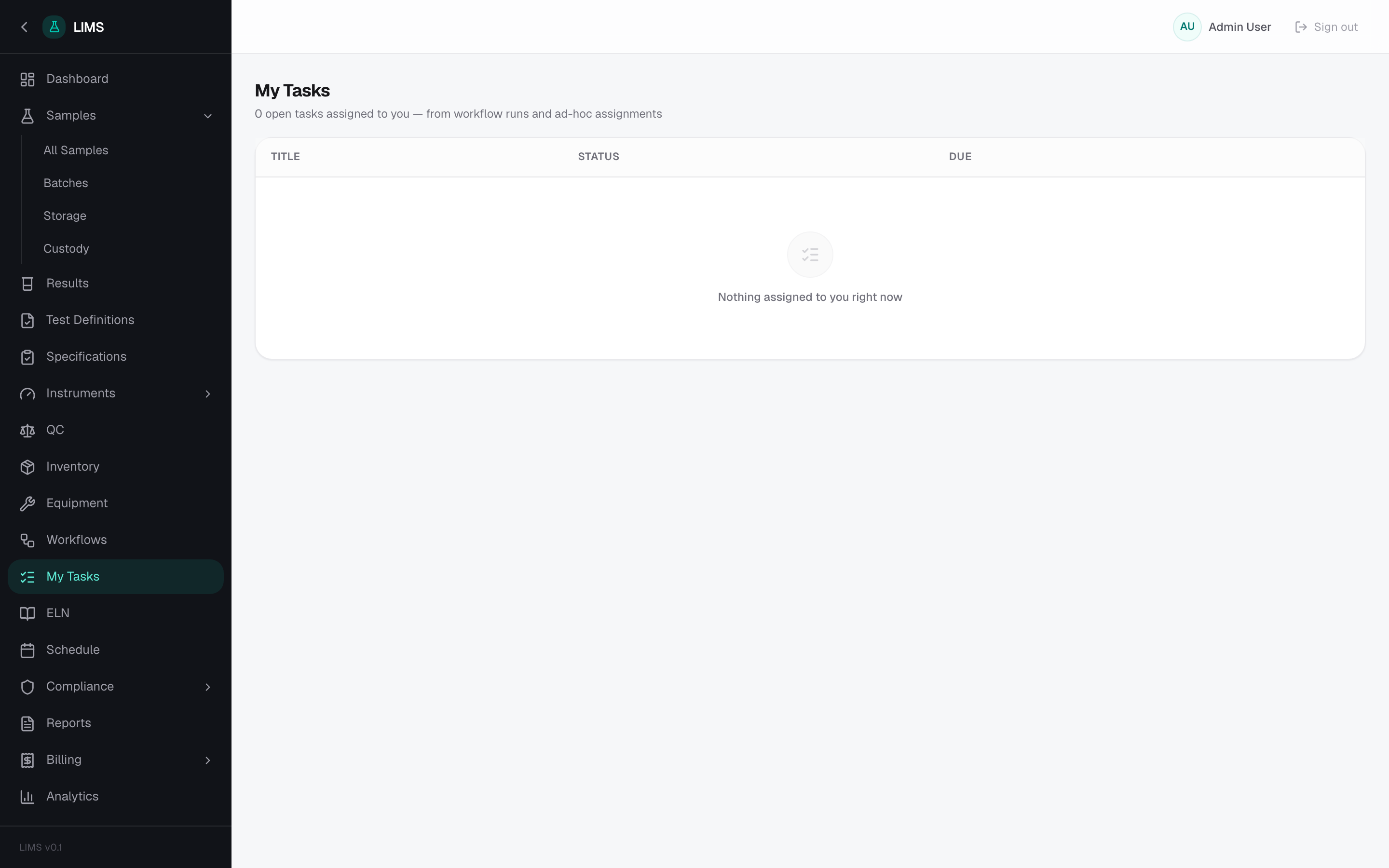 LIMS — Tasks