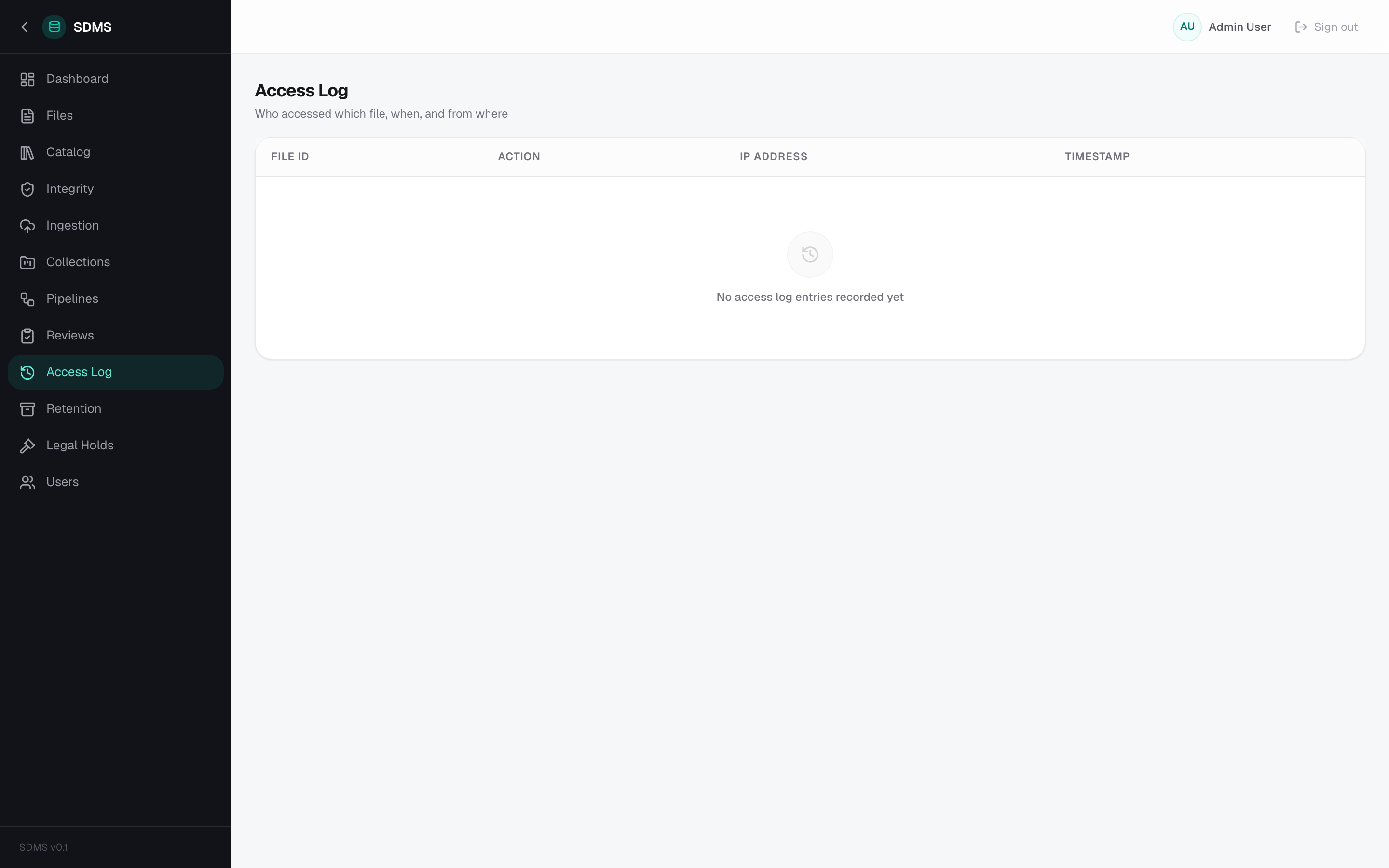 SDMS — Access Log